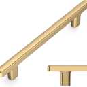 Amerdeco 10 Pack Champagne Bronze Cabinet Pulls 5 Inch(128mm) Hole Center Drawer Pulls Cabinet Hardware Kitchen Cabinet Handles for Bathroom