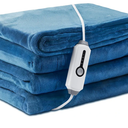Electric Heated Blanket Full Size 72"×84", Luxurious Breathable Flannel with 4 Heat Settings, 10-Hour Auto Shut-Off & Overheat Protection, for Bed & Couch, Cozy Gift - Lake Blue