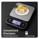 Lauff Digital Food Scale, Weighs Scale, Kitchen Scales, Food Scales messaures in Grams and Ounces with 0.01oz/1g Precise, Waterproof Kitchen Scale for Baking & Meal Prep with LCD Display (0.1g/5KG)