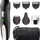 Remington All-in-One Grooming Kit, Lithium Powered, 8 Piece Set with Trimmer, Men's Shaver, Clippers, Beard and Stubble Combs, PG6025, Black
