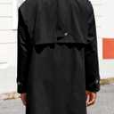 Runcati Mens Trench Coat Single Breasted Slim Fit Mid Long Jackets Casual Fall Windbreaker Overcoat (X-Large, Black)