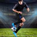 FITRELL 2/3 Pack Soccer Socks Baseball Softball For Youth Kids Boys Girls, Over-The-Calf Football Socks for Adult Men Women (Blue, S)