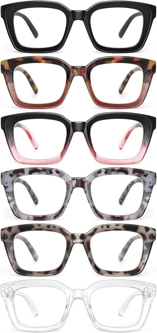 miyya Stylish Reading Glasses for Women, Cheaters Eyeglasses, Oversized Blue Light Readers, Fashion Eye Glasses. +1.0x