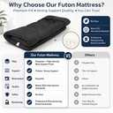 Simple Deluxe 4-Inch Twin Tatami Mattress, Japanese Futon Foldable Mattress with Removable Washable Cover, Portable Floor Bed for Bedroom, Guest Room, Camping, and Everyday Use Black