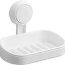 TAILI Soap Holder Soap Dish for Shower, Suction Cup Soap Holder for Shower Wall, Bathroom Accessories, Removable Strong Hold Soap Saver, Drill Free, White