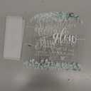 4 Pcs Acrylic Wedding Signs for Reception, Bridal Shower Decorations, Cards and Gifts Signs, Guest Book Sign, Arch Acrylic Table Top Sign with Holder for Wedding Reception (Clear Eucalyptus Leaves)