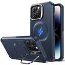 ESR for iPhone 14 Pro Case with Stand, 23 ft Military-Grade Drop Protection Heavy Duty Magnetic Phone Case, Compatible with MagSafe Accessories, Cyber Series, Blue