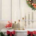 NLBTW Set of 6 Brass Gold Candle Holders for Taper, Vintage Candlestick Holder Decorative Metal Candle Sticks Home Decor Centerpieces for Table Mantel Festive Decorations