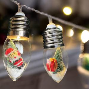 VVolf Christmas Lights for Indoor, Snow Globe String Lights, Christmas Snow Globes with 10LED Globe Bulbs String Light with Tree& Snow & Cute Ornaments for Home Decor