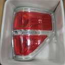 OKLPF Rear Brake Tail Lights Compatible With 2009 2010 2011 2012 2013 2014 Ford F150 F-150,Replace Silver Taillights Assembly Red Chrome Tail Lights, Not Included Bulbs, Driver and Passenger Side