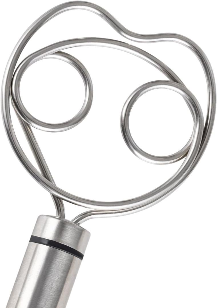 Premium Stainless Steel Danish Dough Whisk (8.5 Inch) - Dishwasher Safe Sourdough Bread Mixer & Batter Blender for Pizza, Pastry Baking