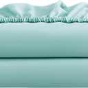 FreshCulture Twin XL Fitted Sheet Only 2 Pack - Hotel Quality Fitted Sheet - Ultra Soft & Breathable - Brushed Microfiber - Deep Pocket - Cooling Fitted Sheets for Twin XL Size Bed (Spa Blue)