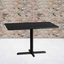 Flash Furniture Stiles 30'' x 48'' Rectangular Black Laminate Table Top with 23.5'' x 29.5'' Table Height Base
