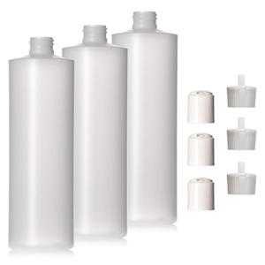 8oz Natural Color HDPE Squeeze Bottles with Disc Cap and Squirt Cap (3 Pack) (8oz)