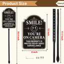 Smile Youre On Camera Sign, This Property Is Protected By Video Surveillance with 34.6" Stake for Yard, 12 x 8 Video Surveillance Sign, Smile Camera Signs, Rust-Free Aluminum, Weatherproof, Easy Installation, 1 Pack