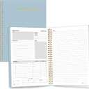 SUNEE Half Meeting Half Note - 7.5"x10" Professional Notebooks for Work - 160 Pages, B5 Size Project Planner, Spiral Meeting Agenda/Minutes Organizer for Women Men, Note Taking, Office & Business