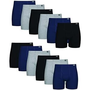 Hanes Men's Underwear Boxer Briefs Pack, Cotton ComfortSoft Boxer Brief for Men, Moisture-Wicking Breathable, Multipack L-6