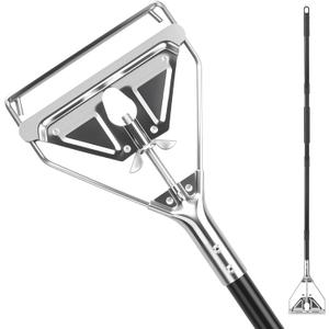 KeFanta 60" Metal Mop Handle Commercial Heavy Duty, Quick Change Industrial Mop Stick Replacemet,Side Gate Mops Head Replacement Holder for Floor Cleaning