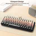Wireless Bluetooth Keyboard for iPad/Tablet/Laptop/PC/Windows/Mac, Retro Typewriter Keyboard Colorful Round Keycaps, Cute Magnetic Bear, Multi-Device Support, 2.4GHz Cordless Connection with Shortcuts