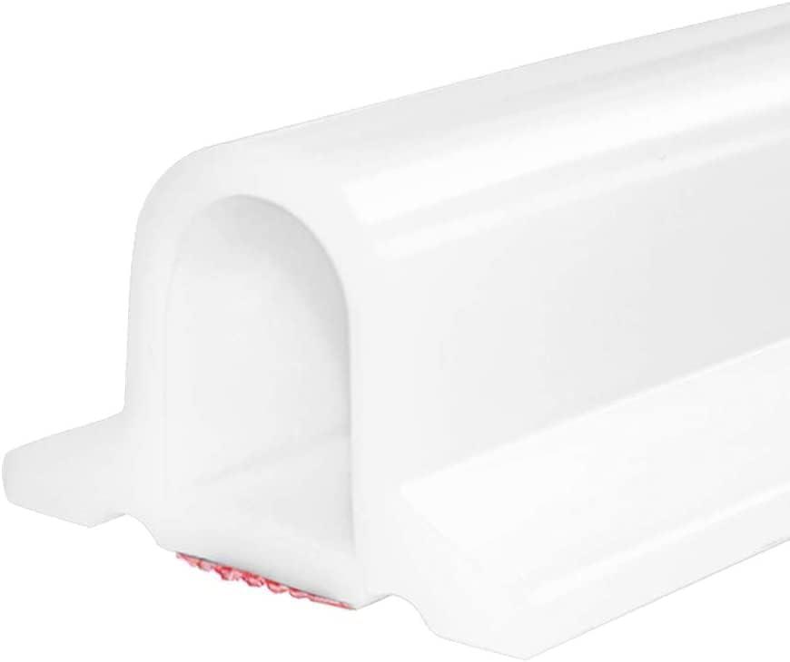 Duzzy 39 Inch Collapsible Shower Threshold Water Dam, Silicone Shower Water Stopper Barrier, Ideal for Wheelchair Accessible, Suitable for Accessibility ADA Handicap Showers Bathroom(3.3 Ft, White)