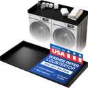 OfficeSimpli Washer Dryer Countertop, Made in USA, Non-Slip Pads, Laundry Room Wood Topper, Washer Dryer Cover for Top, Laundry Countertop, Laminate Finish (Black, Large (30" x 58"))