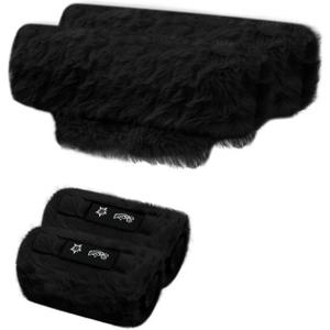 SPRING SEAON Crutches Padding Universal Crutch Pads for Armpits and Hand Grips Pads for Crutches Underarm Crutch Cushions Fluffy Crutch Covers Machine Washable (Black)