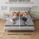 PERLECARE Dual Firmness Mattress Topper Full Size, 3 Inch Split Full Mattress Topper- Dual Zone Soft and Firm for Pressure Relief & Back Pain, Non-Slip & Removable, CertiPUR-US Certified