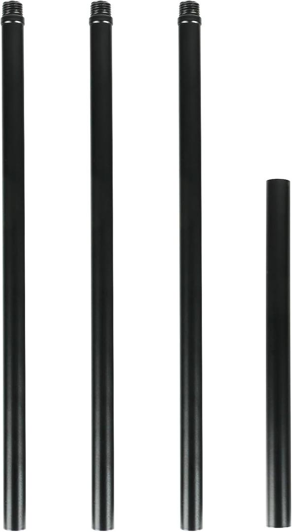 11.8 Inch Matte Black Threaded Extension Rod for Pendant Light, Island Lighting, Chandeliers, Celing Lighting Fixture downrods & Stems