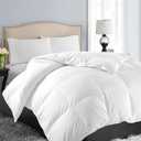 EASELAND Twin Size Down Alternative Comforter - Quilted Duvet Insert for All Seasons, Soft Lightweight with Corner Tabs, Summer Winter Warm Bedding, White 6488 Inches