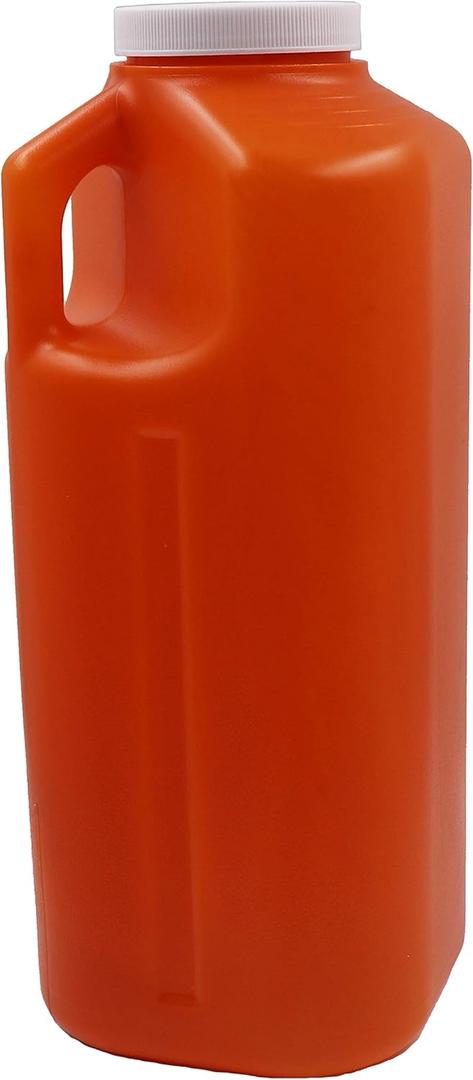 Healthstar 24 Hour Urine Collector Specimen Container 3,000 Milliliter | Leak Proof Screw Cap Lid, No Odor, Graduated Measuring, Durable - Amber Color