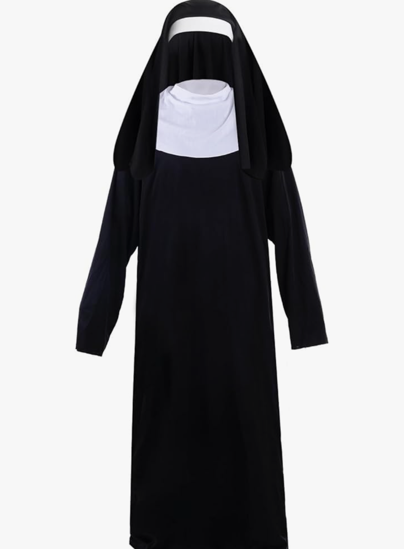 Nun Costumes for Women - Nun Outfit with Headpiece for Cosplay & Party Dress Up (2 Pcs) L