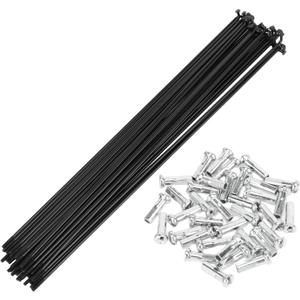 Motoforti Universal Bicycle Spokes Bike Wheel Spokes 14G Carbon Steel Black 1 Set (289mm)