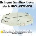NGB Octagonal Sandbox Cover, 600D Waterproof Oxford Cloth Sandbox Protector with High-Efficiency Windproof Hooks 4, Easy-to-Find Reflective Handles and Fixed Elastic Drawstring (Beige, 85"x78"x9")