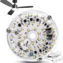 4 Inch 18w Universal Ceiling Fan Light Kit, 6000K 1800LM 120V LED Ceiling Fan Light Kit Replacement, Dimmable LED Retrofit Kit, Fan Light Kits for Ceiling Fan(White)