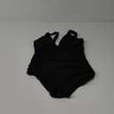 BMJL Women's Tummy Control Swimsuits Mesh Sexy One Piece Bathing Suits Slimming V Neck Swimwear (Medium, Black51)