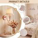 Gerrii 6 Pcs Striped Ruffled Chandelier Lampshade Lamp Shade with Ruffle Trim 3.9" Top x 6.3" Bottom x 5.1" Slant Height Farmhouse Home Decor Clip on Lamp Shades for Table Bedroom Gift(Brown)
