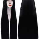 Mildiso 40'' 100cm Extra Long Black Wigs for Women Straight Hair Wig Natural Black Wigs for Party Halloween M086