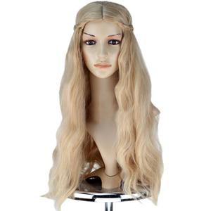 Angelaicos Womens Hippie Wigs Long Blonde Wig Fluffy Wavy Party Cosplay Wig