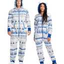 Tipsy Elves Christmas Onesies for Adults - Comfy Unisex Matching Holiday Jumpsuits with Convenient Pockets - Cozy Grey Bear The Winter Christmas Jumpsuit Size X-Large