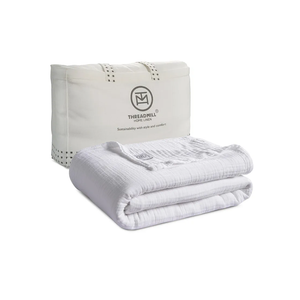Threadmill Summer Muslin King Size Blanket | 4 Layer 100% Cotton Gauze Blanket | Lightweight, Soft, and Breathable Muslin Blanket for All Seasons | White