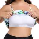 Ocean Blues Women's Black Plus Size Bandeau Tankini Top Strapless Blouson Tankini Bathing Suit Top Loose Fit Swimsuit Size Large