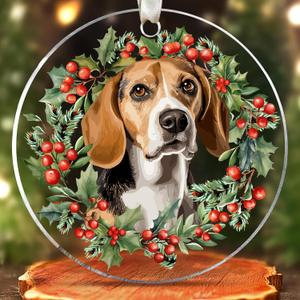 2 x Pawzity Beagle Ornament - Beagle Christmas Ornaments - Dog Gifts for Women Men, Dog Lovers Gifts - Dogs Ornaments 2025 - Acrylic Christmas Hanging Ornament 2025