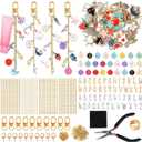 SUTROMA 501pcs Lip Gloss Charms Keychain Kit - Bag Charm Kit with 138 Charms 10 Keychain Clips 40 Extender Chains & Jewelry Plier - DIY Jewelry Making Supplies for Keychains