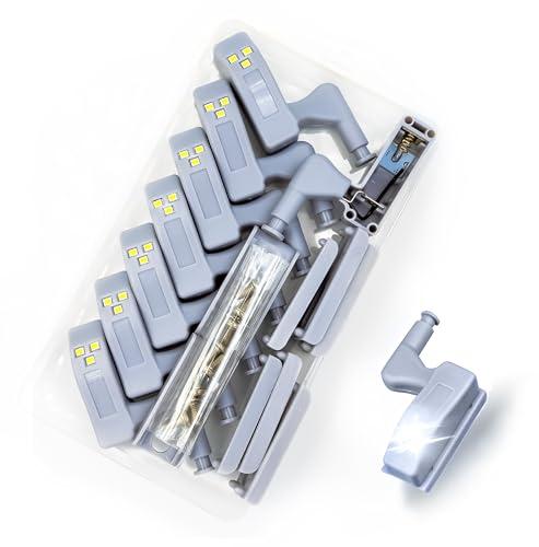 Hinge Led Sensor Light for Kitchen Cabinet Cool White Universal Intelligent Home Lamp Cupboard Closet Wardrobe Door Switch Lkelyonewy 8Pcs