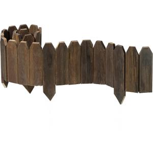 Wood Garden Edging, Wooden Fence Border Decorative Small Picket Panels for Flower Bed Barriers and Landscape Fencing (5.9" H x 47" L, 1 Pack)