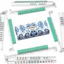 Mahjong Tile Racks with Pushers Set of 4 for American Mahjong | Acrylic Mahjong Racks with Non-Slip Base, 2-in-1 Mahjong Tile Holders Accessories, Gift Box Included (Clear)