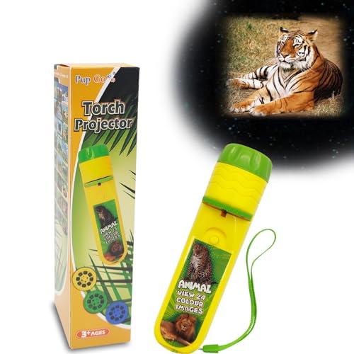Pup Go Animal Projector Flashlight for Kids Ages 3+, 3 Discs 24 Images, Safari Animal Toys for Boys & Girls, Kid Wildlife Animals Night Light Projectort, Learning Animals Gifts for Toddler Children