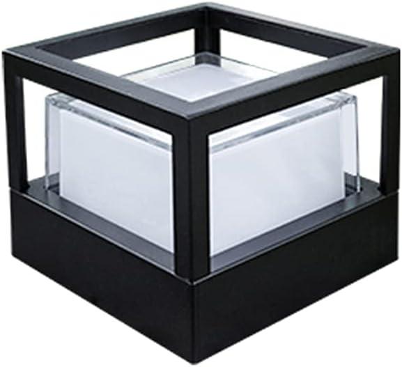 Solar Retro Industrial Stigma Lamps Deck Lighting Square Black Landscape LED 12W Waterproof IP65 Post Cap Lamp Fence Post Lights Outdoor Garden Lights Decoration