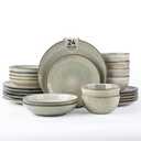 GBHOME Dinnerware Sets for 6, 24 Pieces Ceramic Plates and Bowls Set