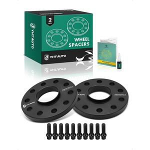 YHTAUTO 5x130mm Hubcentric Wheel Spacers 15mm Fits Audi, Porsche, Volkswagen Models: Q7, Cayenne, 911, Touareg, Boxster, Forged Tire Spacers 15mm with M14x1.5 Studs 71.6mm Hub Bore 2PCS, Black